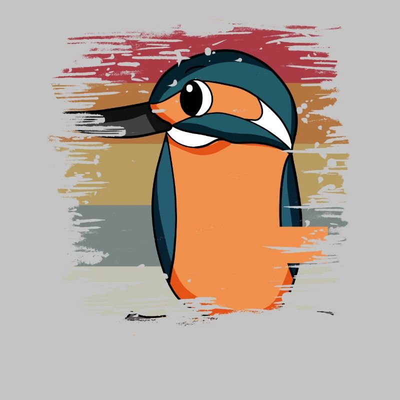 Eisvogel Blauer Vogel Retro