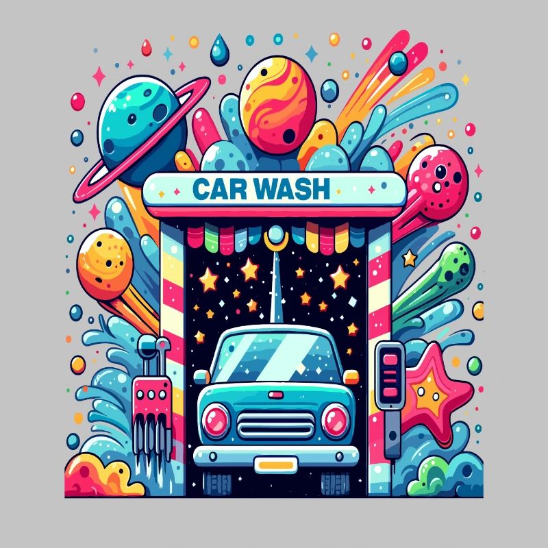 Auto Waschanlage Comic Style