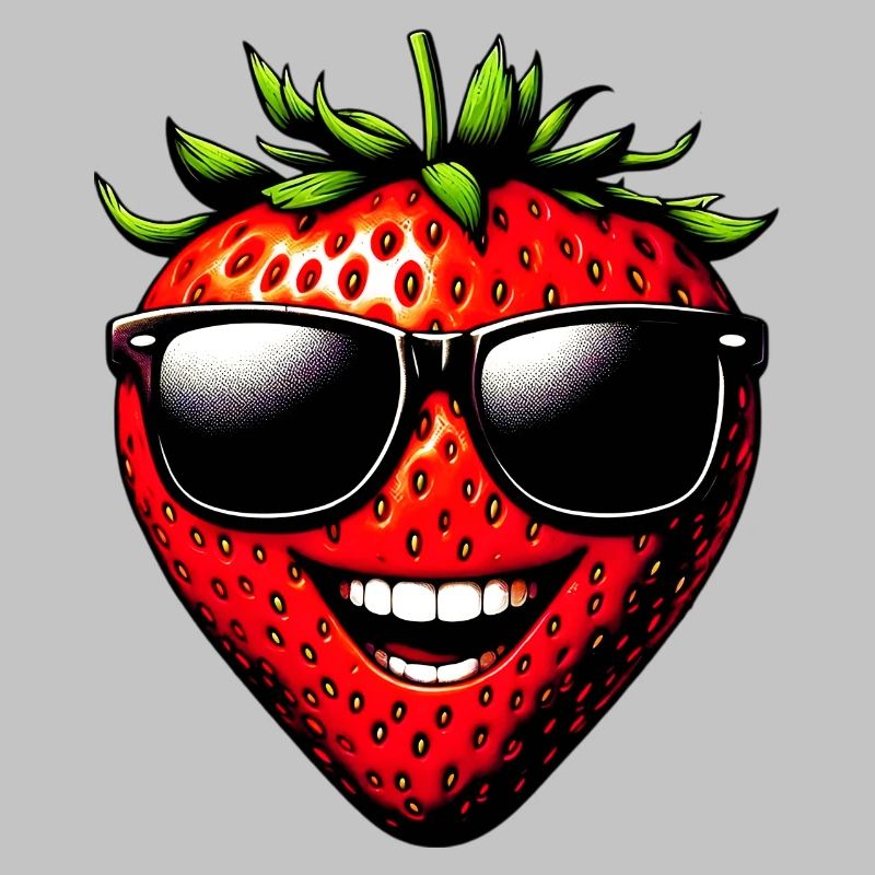 Erdbeere mit Sonnenbrille