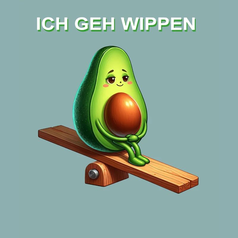 Avocado Wippe Comic süß vegan Spruch