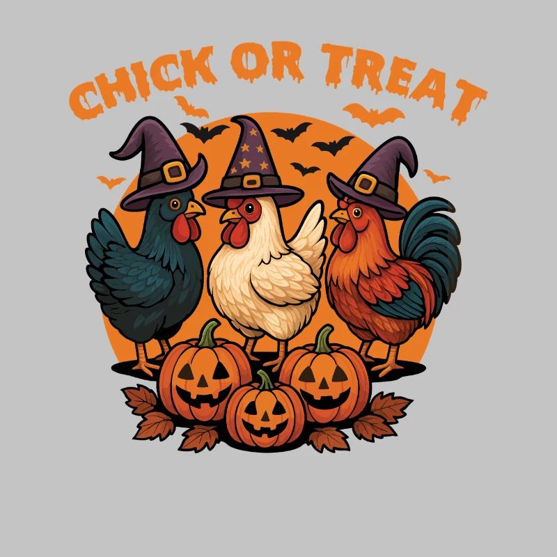 Küken oder Leckerli Gruseliges Halloween-Huhn