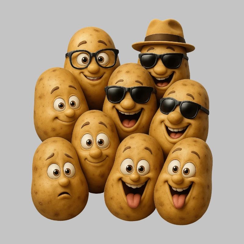 Laughing potatoes with style