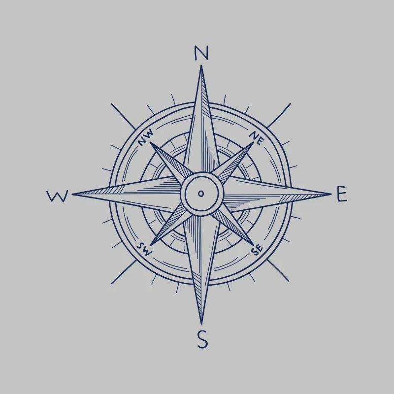 Nautic Design Blauer Kompass Nautisches Emblem