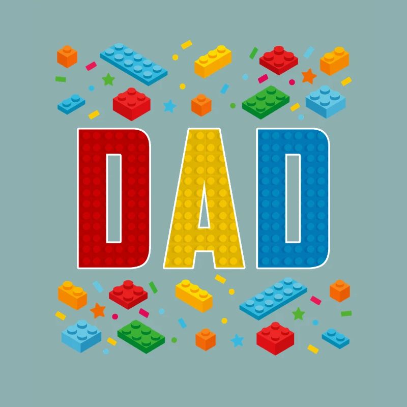 Dad Brick Builder Fatherhood Block Building