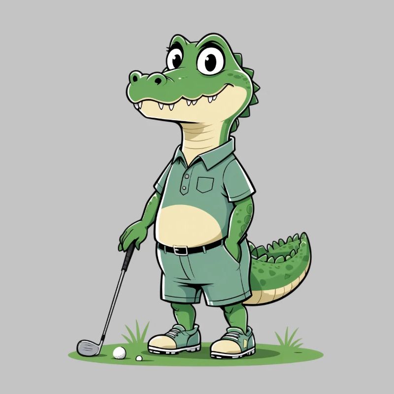 Héros du golf alligator dans un look décontracté