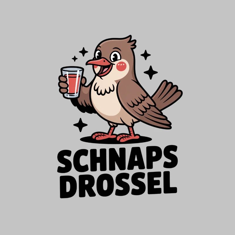 Schnaps Drossel Lustiger Party Vogel Spruch
