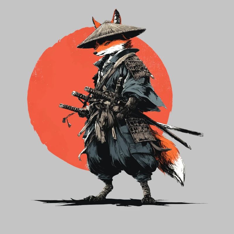 Fuchs-Samurai unter Ember Sun
