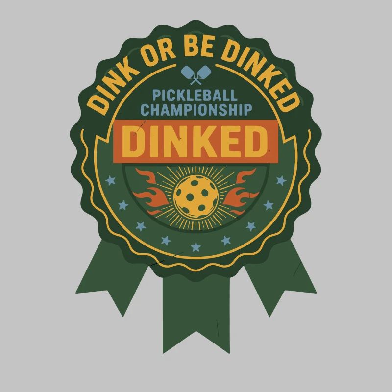Pickleball-lustiger Spieler Dink Oder Werde Dinked