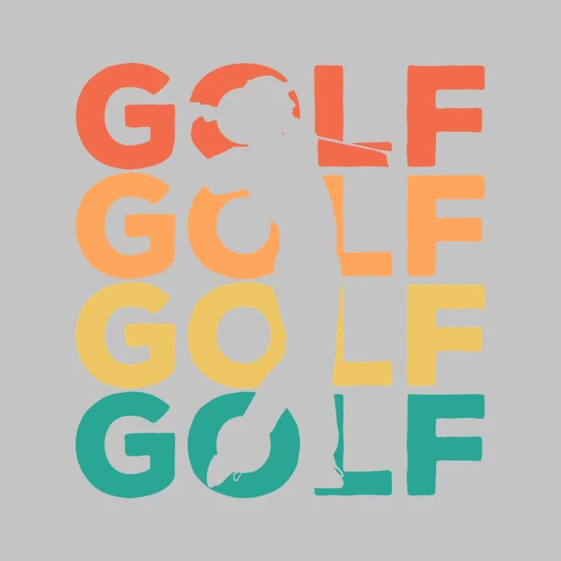 Rainbow Golf Swing Silhouette