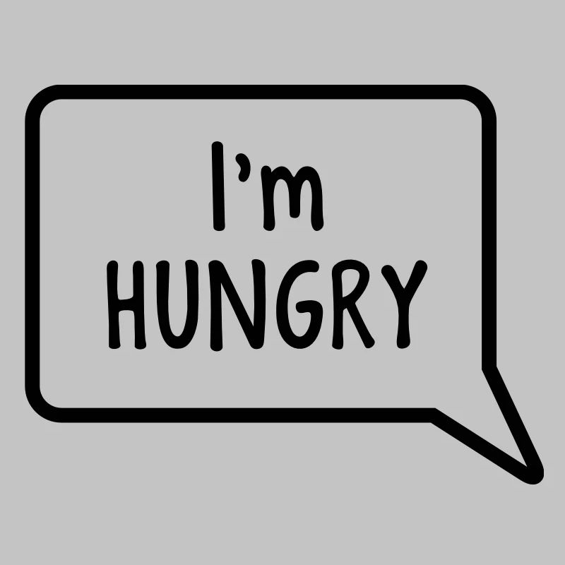 I'm hungry speech bubble tummy design