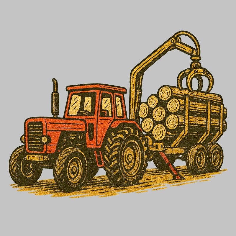 Forest Tractor with Timber Load