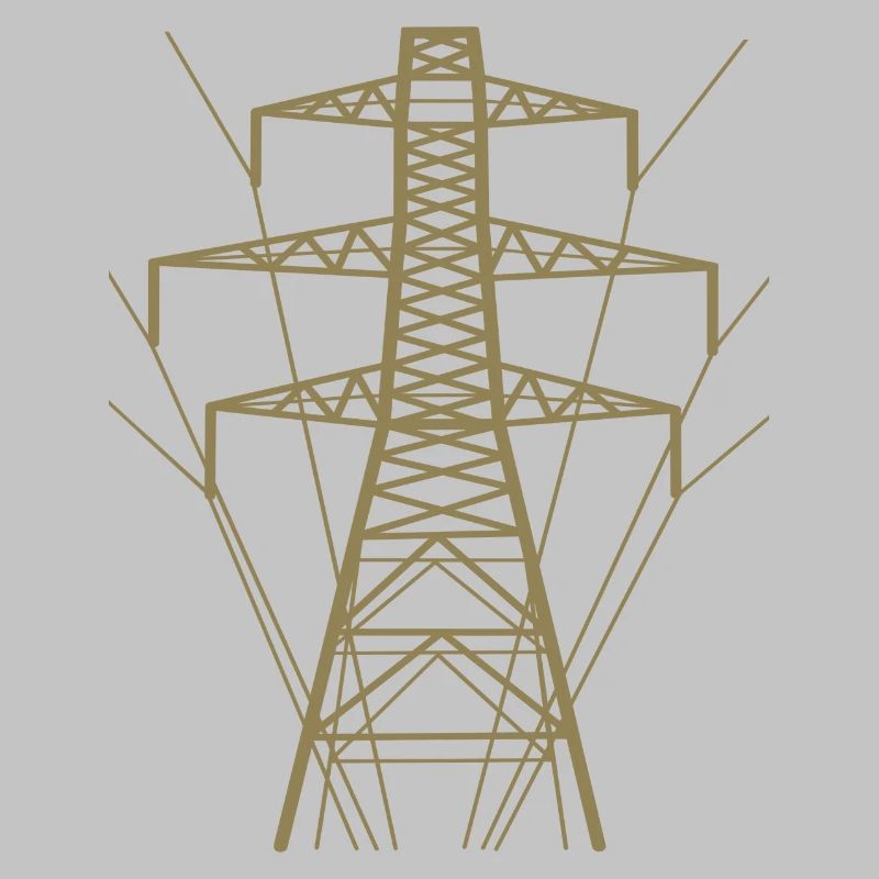 Weiße Strommast-Silhouette