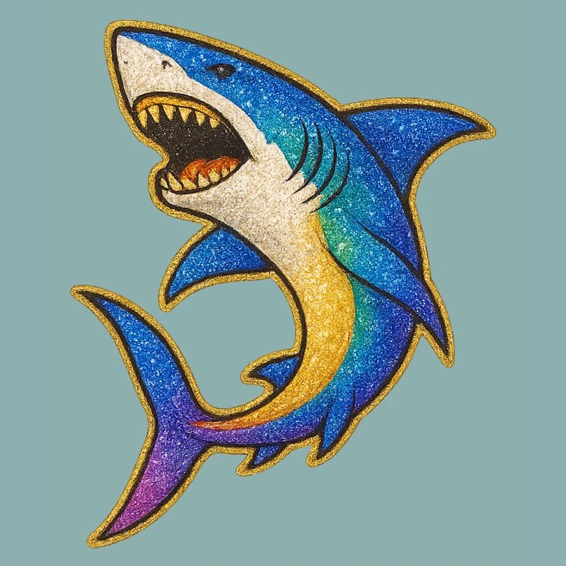 Requin | Requin arc-en-ciel Patch Art