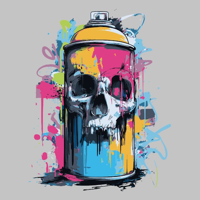 Spray à graffitis de crâne