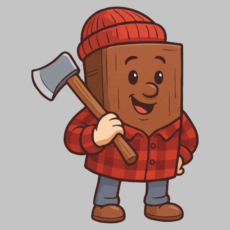 Bloc de bois avec hache Design joyeux