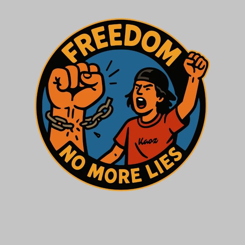Freedom protest with broken chain