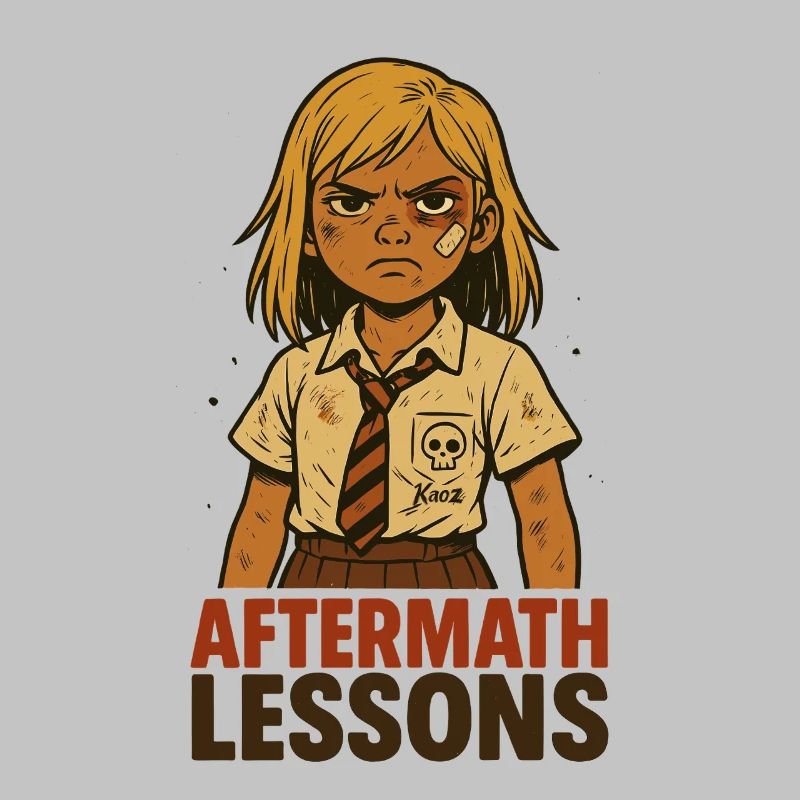 Starkes Schul-Mädchen beim Nachsitzen Comic