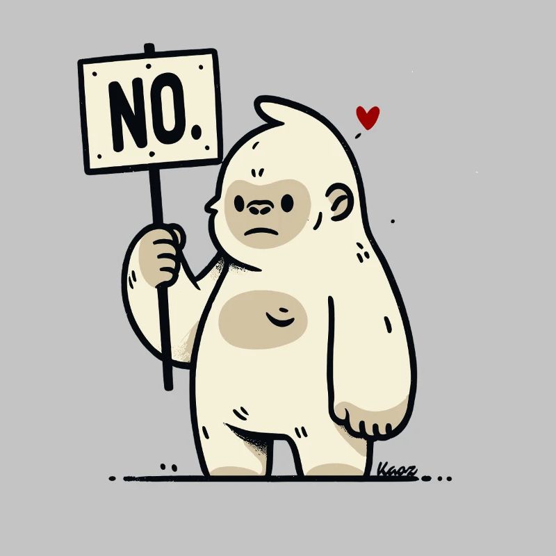 Singe gorille drôle sans signe de style bande dessinée