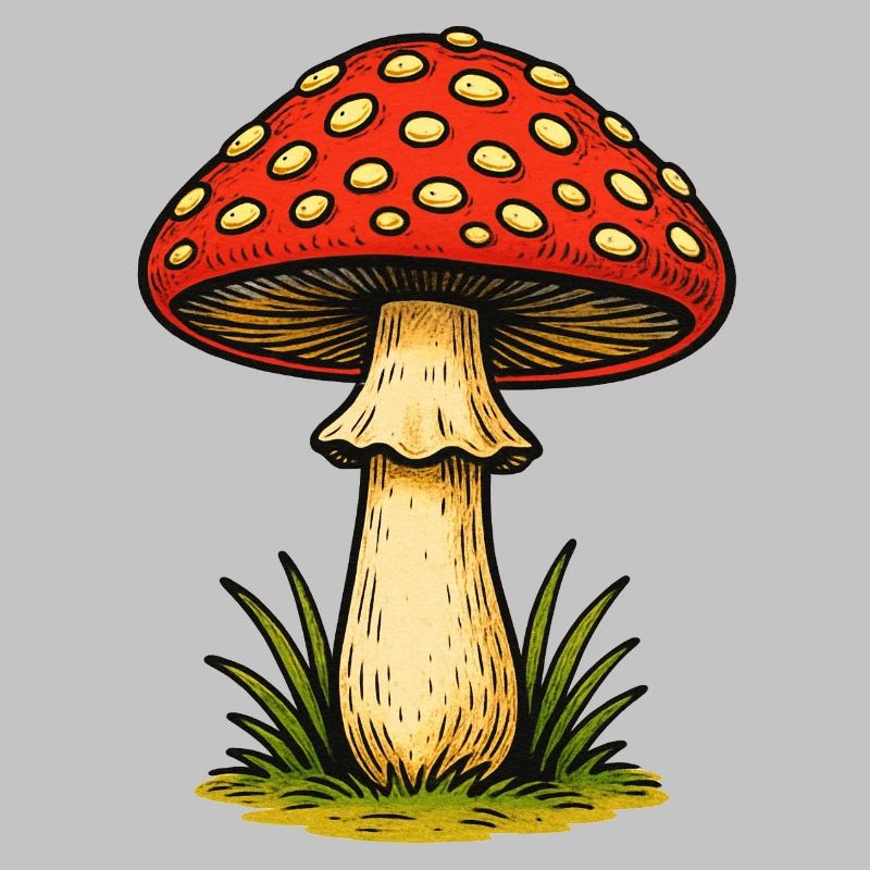 Champignon rouge rétro