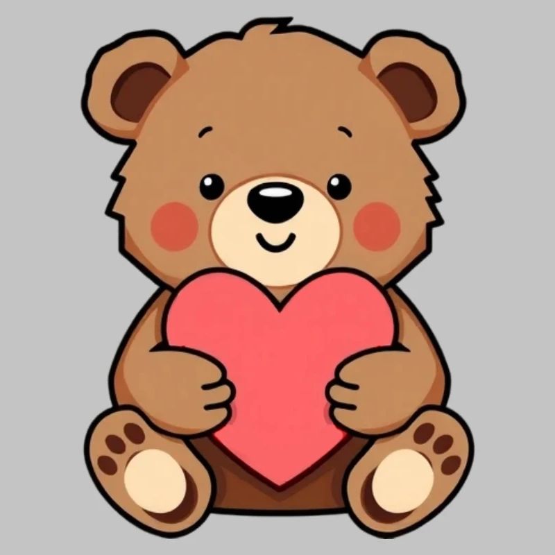 Bär Bärchen mit rotem Herz Geschenk Geburtstag 