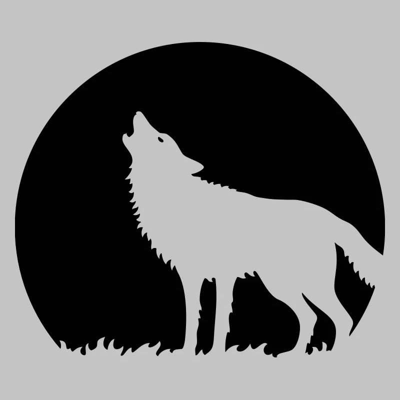 Heulender Wolf Bei Vollmond (1C)