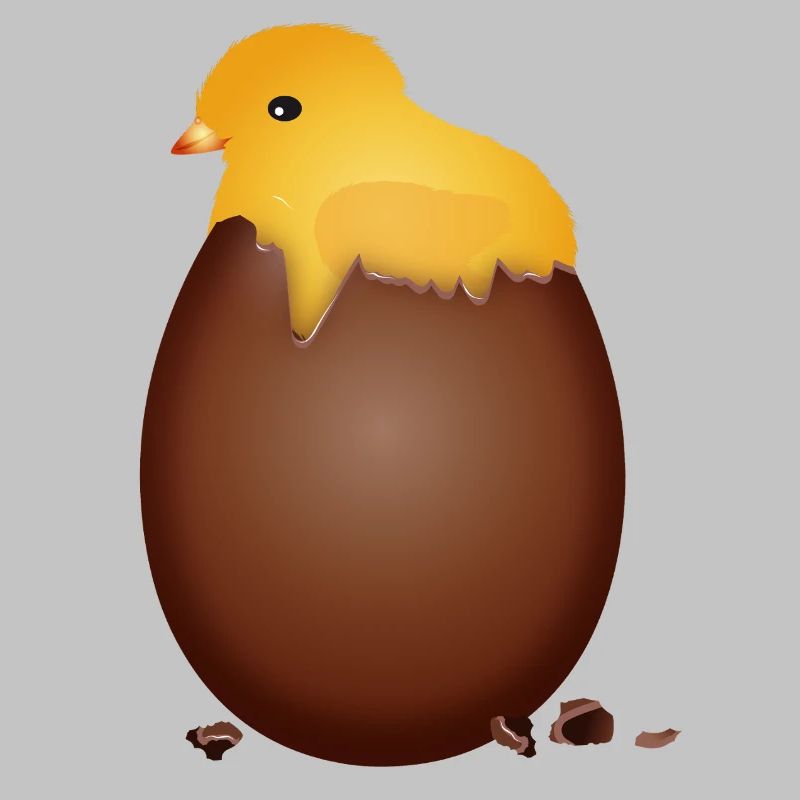 Chocolate Easter Egg with Cute Chick