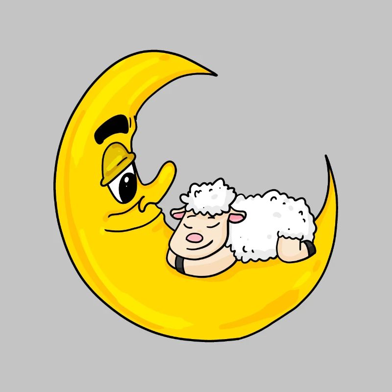Sheep moon sleeping cute gift