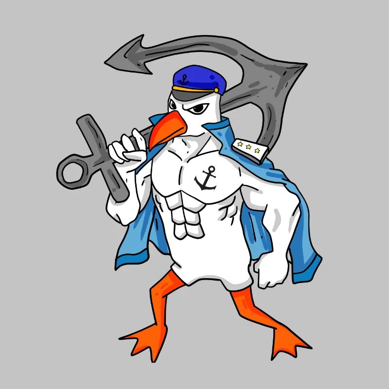 Möwe mit Anker