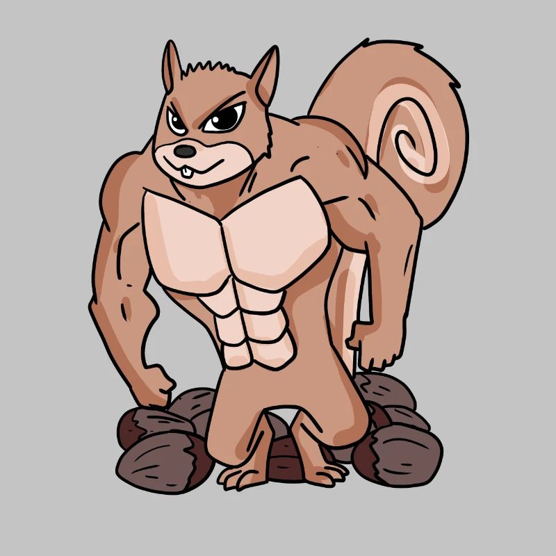 Écureuils avec muscles