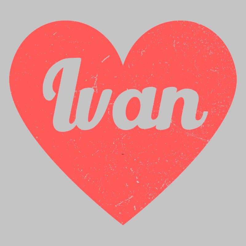 Ivan Name Rotes Herz Liebe Fan Retro