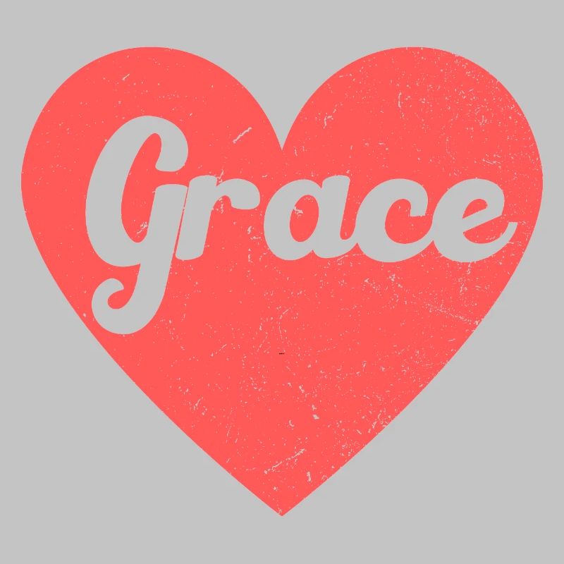 Grace Name Rotes Herz Liebe Fan Retro