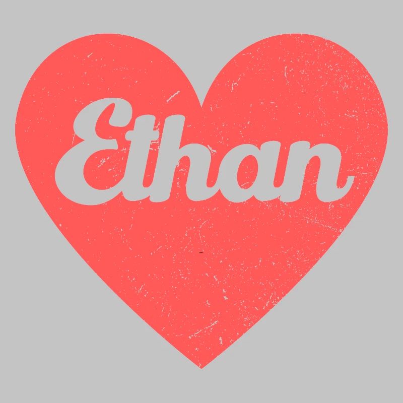 Ethan Name Rotes Herz Liebe Fan Retro
