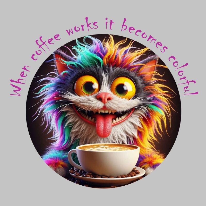 Chat Café coloré