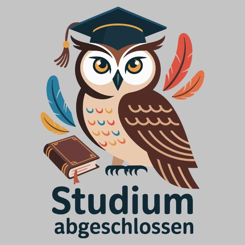 Eulenabschluss mit bunten Federn