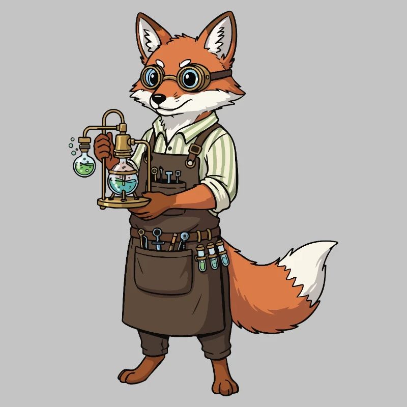 Fox Alchemist Steampunk Mad Scientist
