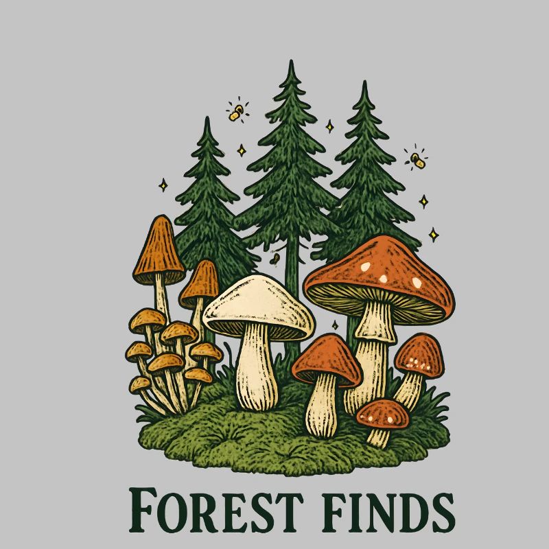 Découvertes en forêt : Scène de champignons dans la forêt de sapins