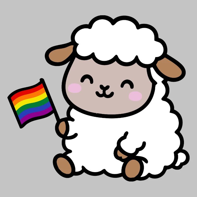Little Pride Sheep with Rainbow Flag