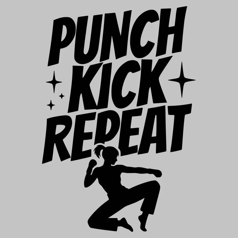 Kickboxer Silhouette - Punch, Kick, Repeat