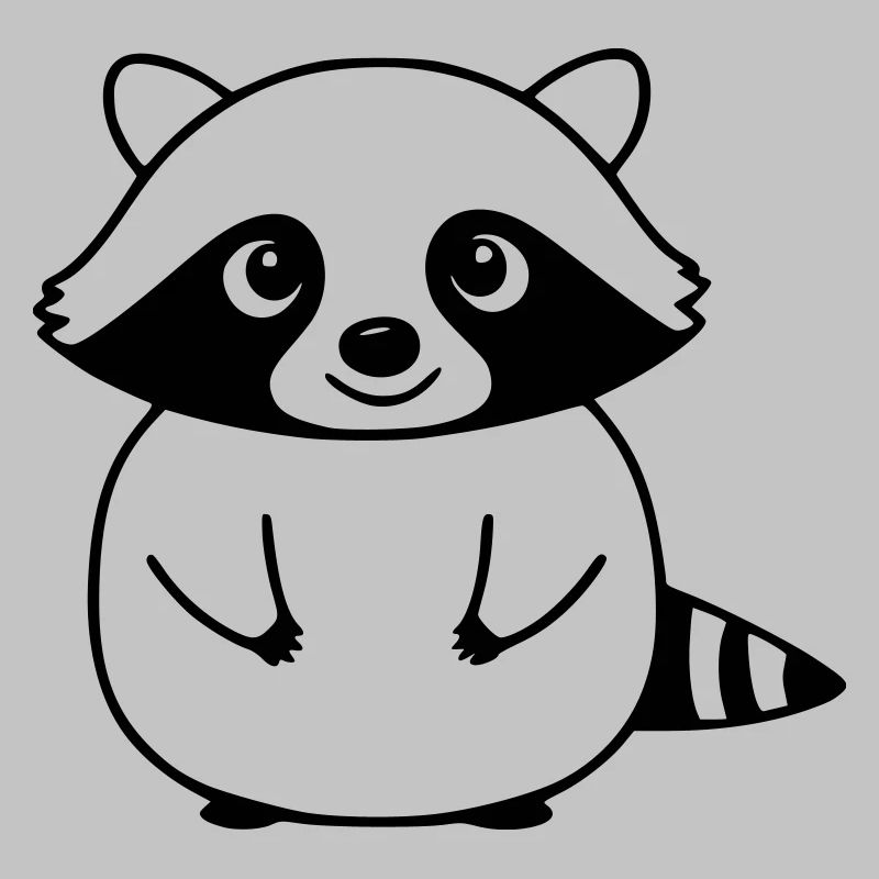 Cute raccoon as vector illustration