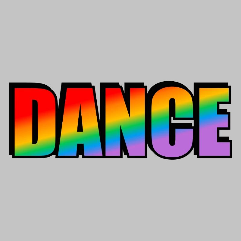 Dance rainbow text LGBTQ pride