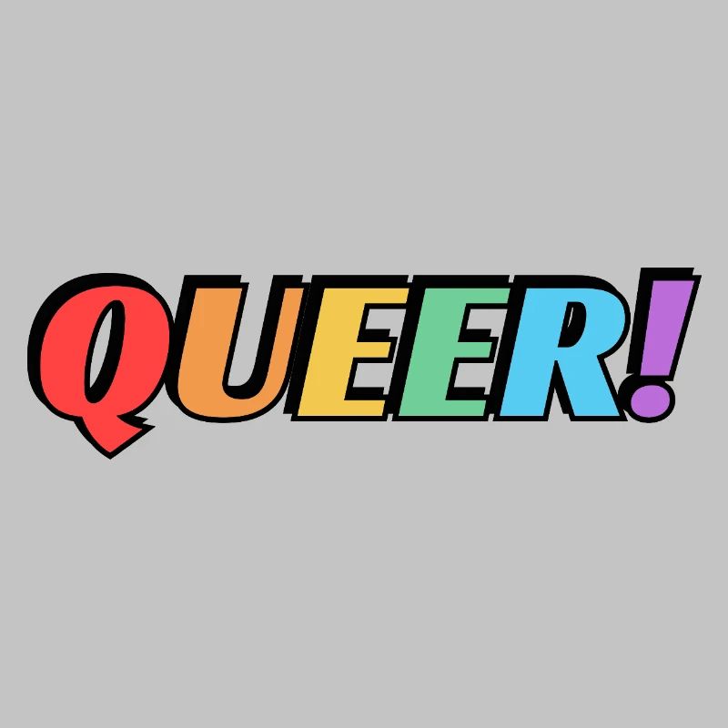 Queer rainbow text