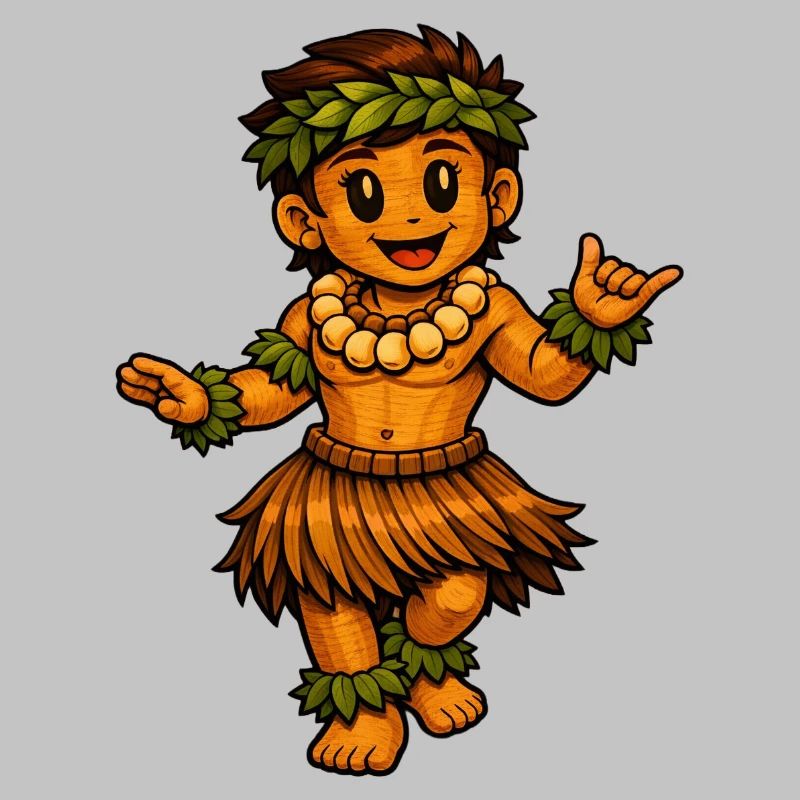 Danseuse de hula style hawaïen