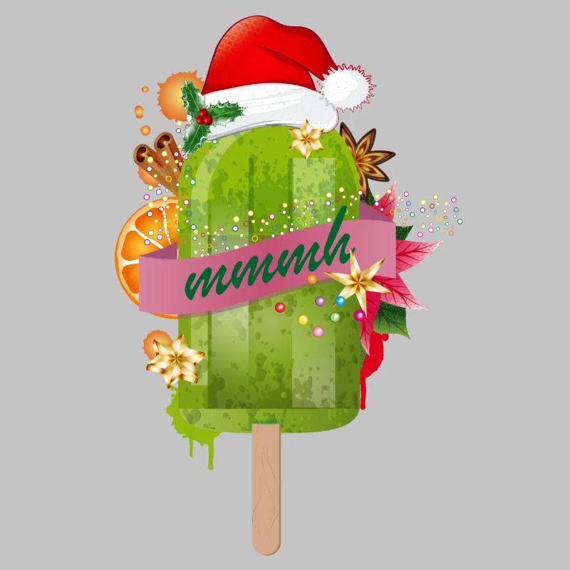 crème glacée vert vif à la mode pour Noël