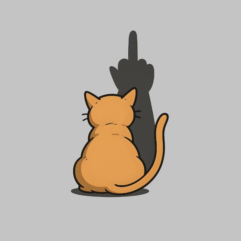 Recognize the Signs Cat Middle Finger