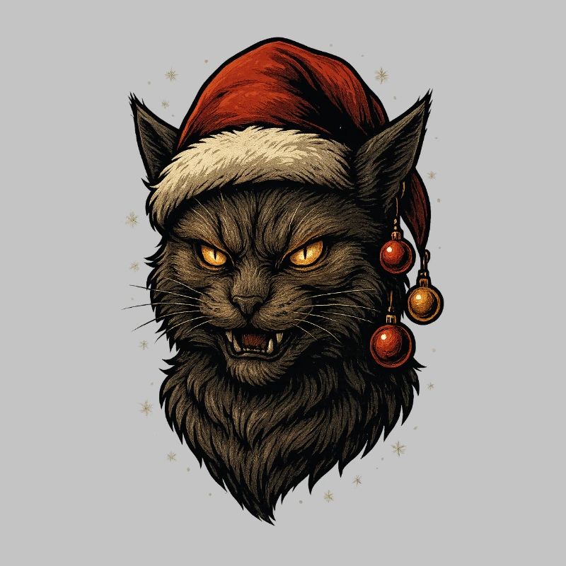 Schwarzer Weihnachtskater