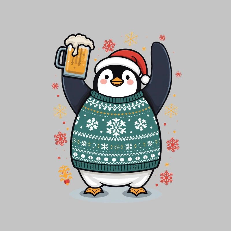 Festlicher Pinguin im Pullover