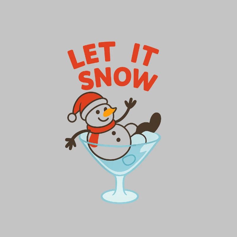 Let It Snow Snowman Cocktail Design