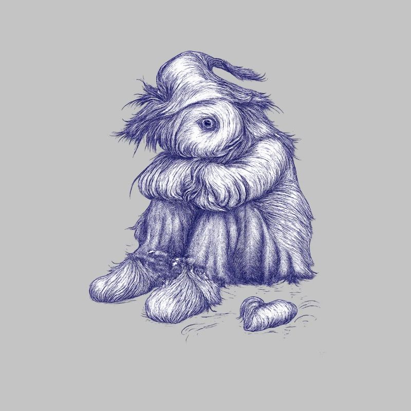 L’épouvantail triste et hirsute a perdu courage