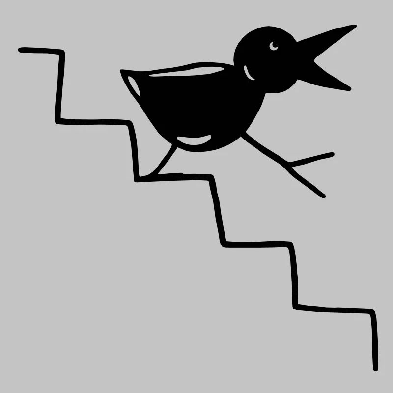 Oiseau descend les escaliers