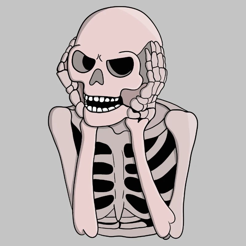 Anxious Skeleton Sketch